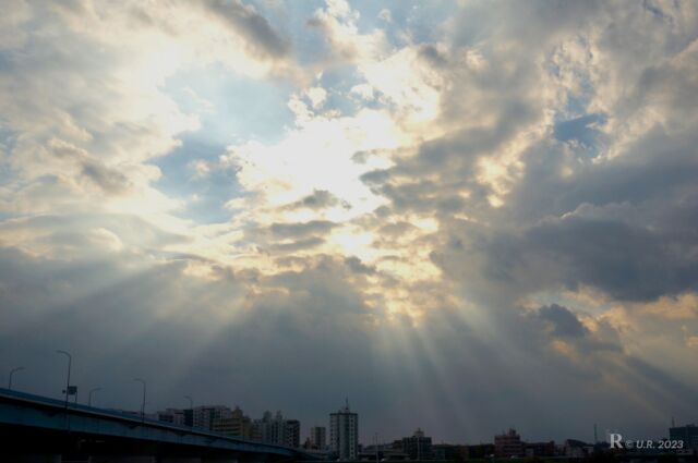 Sunshine through clouds
